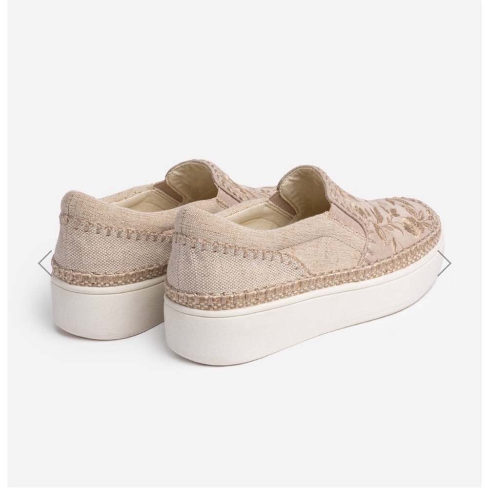 Johnny Was Cecilia Slip-On Embroidered Sand Sneakers - Picture 3 of 10